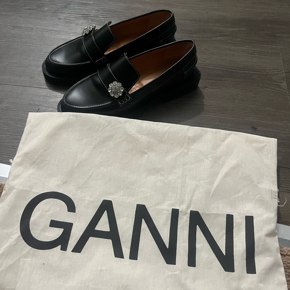 Ganni Crystal Embellished Loafers - Picture 3 of 3